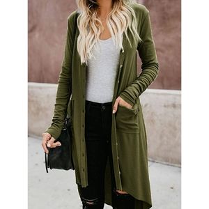 Army Green Long Cardigan